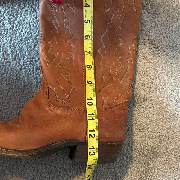 Vintage Dan Post Marlboro Brown Leather Cowboy Boots. Size 8 M - Picture 7 of 12